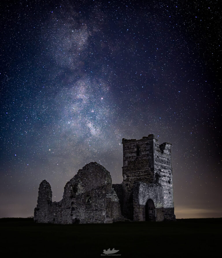 BV magazine cover November 2023 of milky way over Knowlton Church Dorset